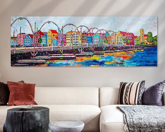 Handelskade with Pontjesbrug Curaçao by Happy Paintings / Renata